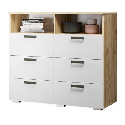 "Азаро" Комод "BTS"  Крафт/белый глянец  