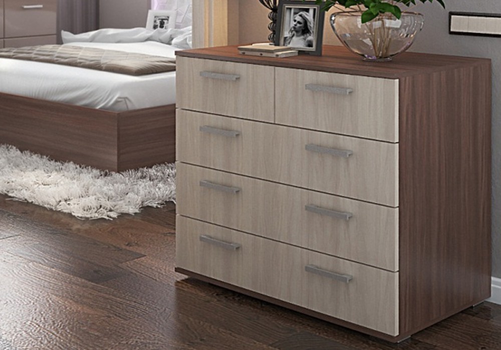 КОМОД №5 (0,8х0,83х0,46) фасад ШИМО СВЕТЛ/корпус ШИМО ТЕМН