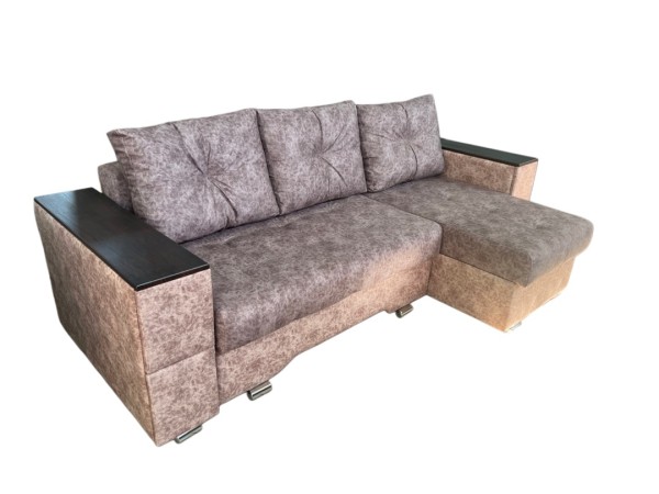 "Вегас" диван угловой с трапецией и многофункциональным подлокотником, УПБ, Тик-так, СМ 2,0*1,5 