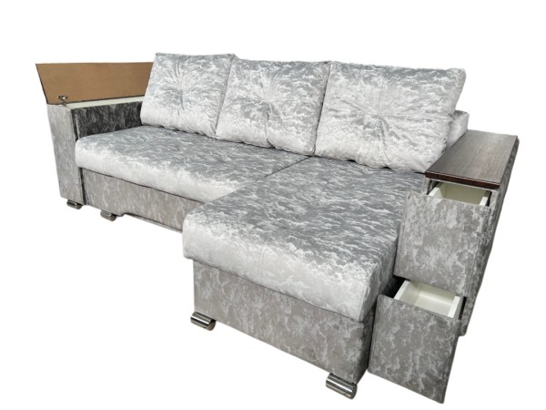 "Вегас" диван угловой с трапецией и многофункциональным подлокотником, УПБ, Тик-так, СМ 2,0*1,5 