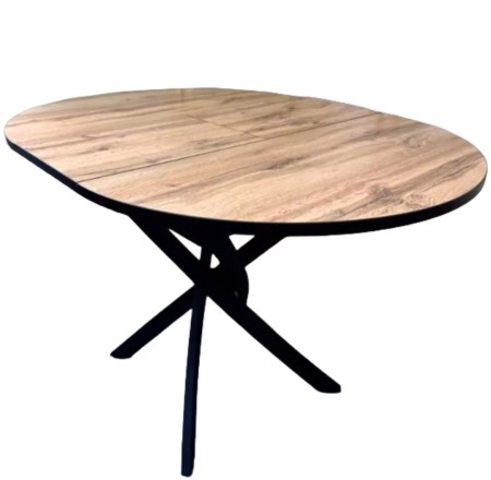 "Норд" Стол царговый раздвижной "Бабочка" 320мм (черный матовый) Пластик