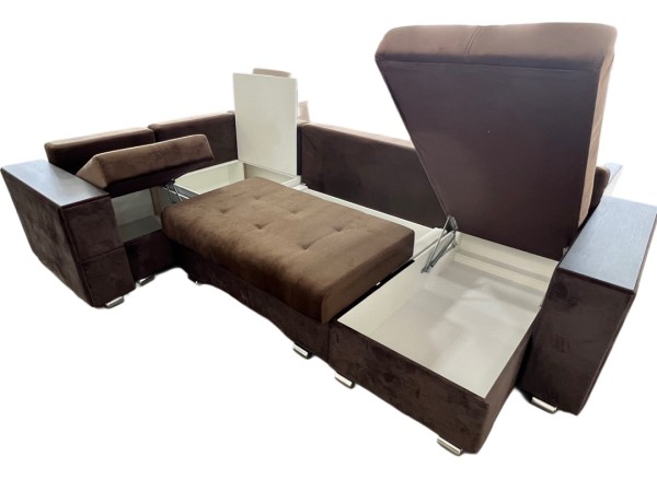 "Турин" Диван с 2-мя атаманками/подл.удлин. Токио/середина.1300