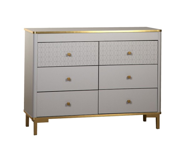 Комод 65.01 "Антре" (серый / золото)