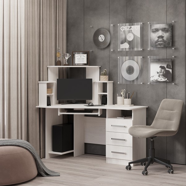 "Каспер" Стол компьютерный (ясень белый) 