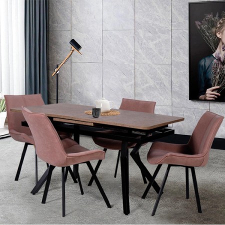 Стол "ЛОФТ-ЛЮКС 1,8" раздвижной пластик (1,4*0,8*1,8) опора Изогнутая Квадрат