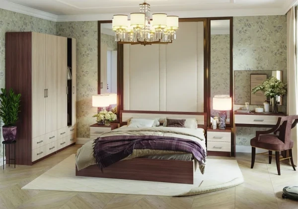 Спальня Комод 6 ящиков ГАРМОНИЯ КМ 602  (0,4х1,34х0,408) фасад ШИМО СВЕТЛ/корпус ШИМО ТЕМН