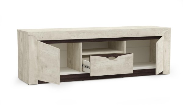 33,17 "Лючия" Тумба для ТВ (бетон пайн белый/венге/белый)