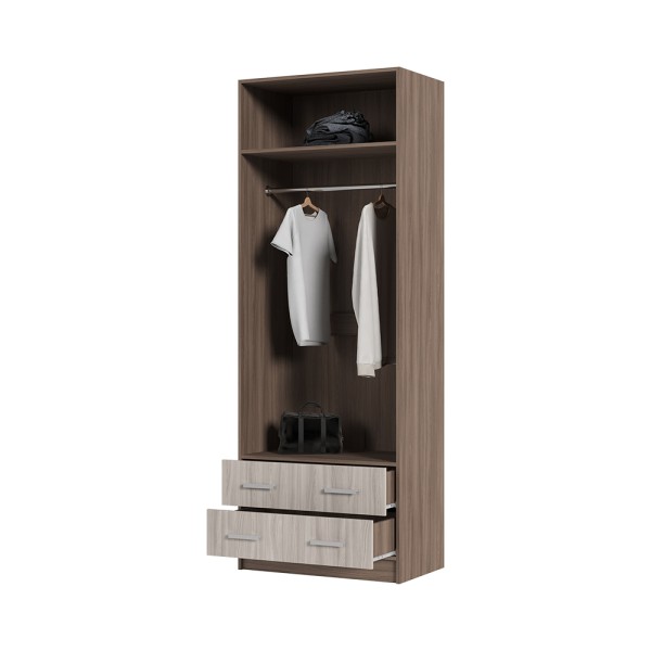 Спальня Шкаф 2х створчатый ГАРМОНИЯ ШК 603 М (0,8х2,2х0,5) фасад ШИМО СВЕТЛ/корпус ШИМО ТЕМН