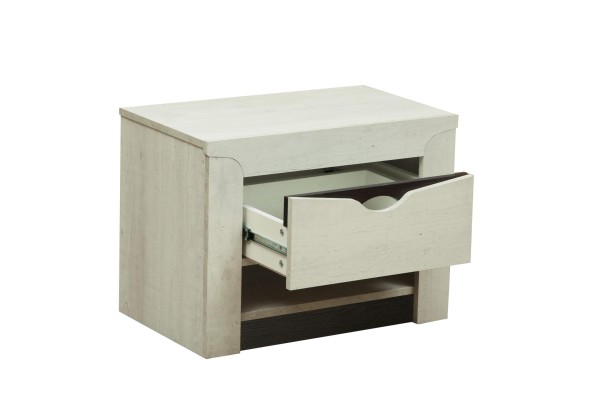 33,12 "Лючия" Тумба прикроватная (бетон пайн белый/венге белый)