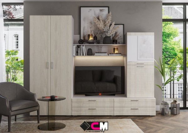 АМЕЛИЯ ШК-03 (600х2160х400 мм) МДФ ВЯЗ КАНЬОН/АНКОР