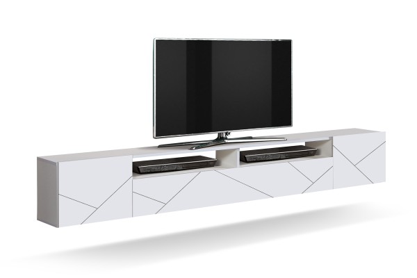 Тумба "Прага" (фасад ПВХ с фрезеровкой) (белый / софт белый)