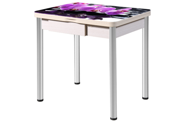 "Ника 1,20 + ЯЩИК"Стол повор.-раскл.(08*06*(1,2*0,8)) ХРОМ (Венге) D50 Круглая