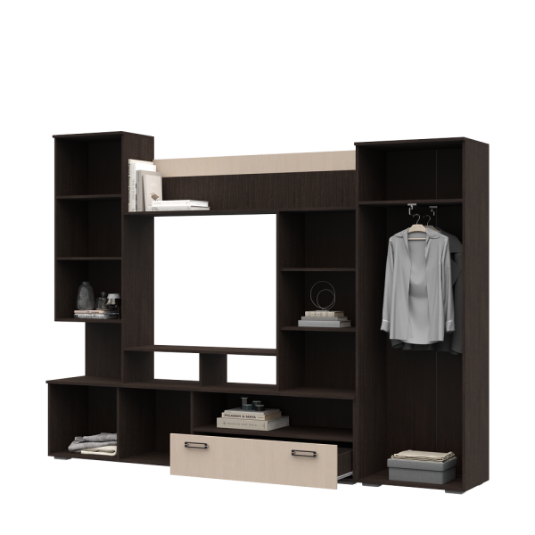 Гостиная СИЕНА (2,6х1,942х0,414/ТВ 1,0х0,777) БЕЛФОРТ/ВЕНГЕ