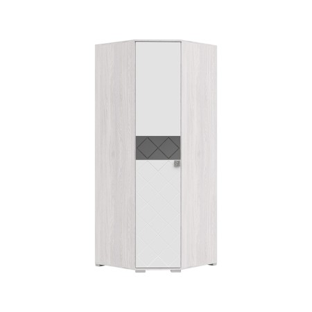 Спальня Шкаф угловой Сальма ШУ 021 (810х2060х810) фасад МДФ БЕЛЫЙ ГЛЯНЕЦ/корпус АНКОР