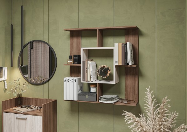 Полка навесная ПЛ 1  (0,85х0,85х0,18) корпус ШИМО СВЕТЛ/корпус ШИМО ТЕМН