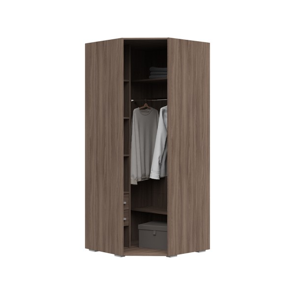 Спальня СИМБА шкаф угловой (0,85х2,0х0,85) фасад МДФ КОФЕ С МОЛОКОМ/СНЯТО