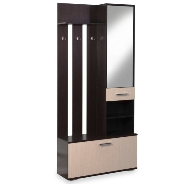 Прихожая СОРРЕНТО  (0,91х2,02х0,340) БЕЛФОРТ/ВЕНГЕ