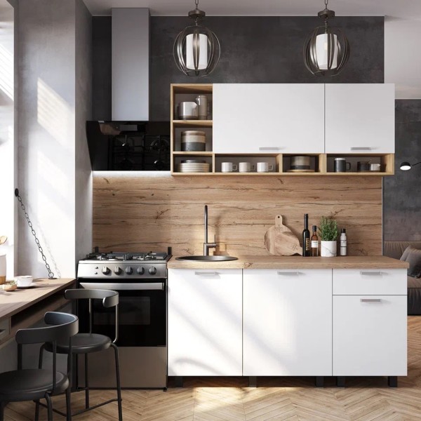 1,60 "Вика" Кухня крафт/белый