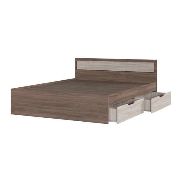 Спальня Кровать ГАРМОНИЯ КР 604 с ящиками (1,652х0,78х2,032) фасад ШИМО СВЕТЛ/корпус ШИМО ТЕМН