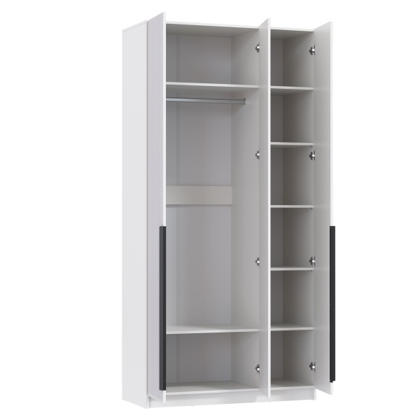 Шкаф для одежды 67.08 "Брандо" (3-х дв.) (МДФ ПВХ белый матовый) (h2500)