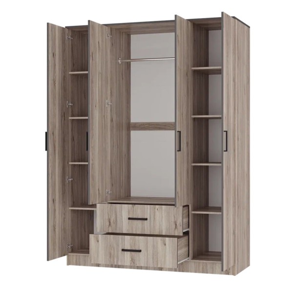 "Титан" шкаф 4-х створчатый Дуб смоки
