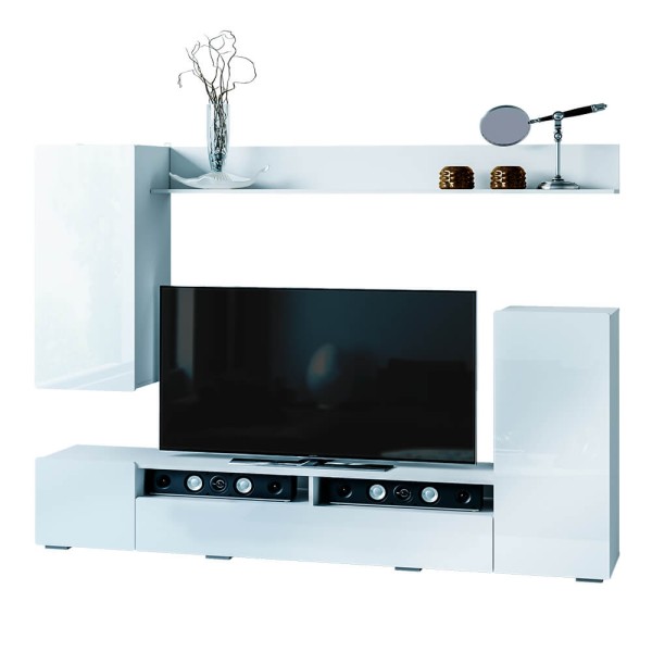 "Диаманд" МДФ/ЛДСП Гостиная (2130*1680*371) (Белый) 