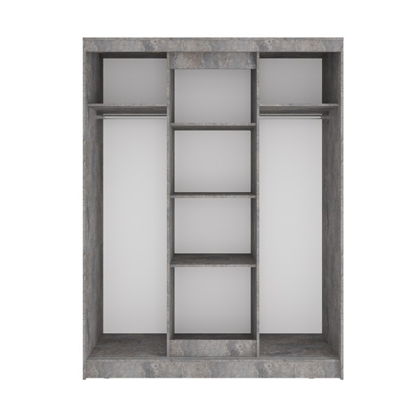 "Смарт" Шкаф-купе ШКК-06 (Цемент светлый/белый)