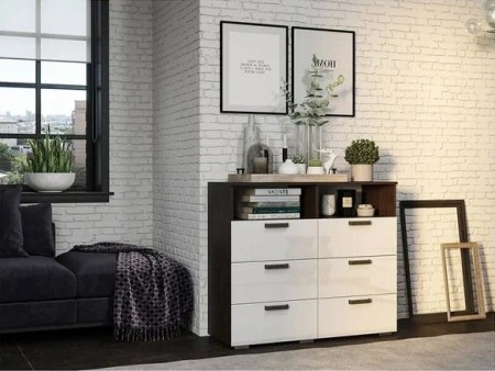 "Азаро" Комод "BTS"  Венге/белый глянец  