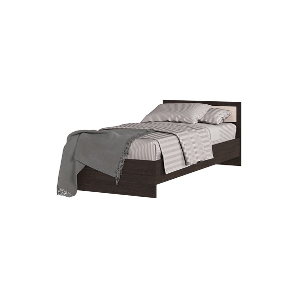 Спальня Кровать ГАРМОНИЯ КР 603 (0,952х0,7х2,032) фасад БЕЛФОРТ/корпус ВЕНГЕ