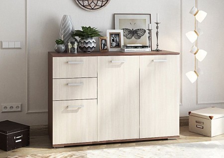 КОМОД №3 (1,2х0,83х0,46) фасад ШИМО СВЕТЛ/корпус ШИМО ТЕМН