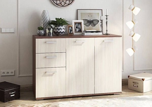 КОМОД №3 (1,2х0,83х0,46) фасад ШИМО СВЕТЛ/корпус ШИМО ТЕМН