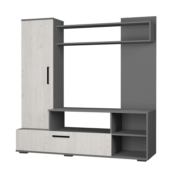 "Евро-2" Гостиная Графит/дуб крафт белый