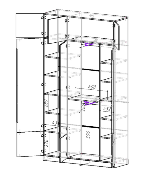 "Кантри" Шкаф 3ств. с зеркалом ШК-002