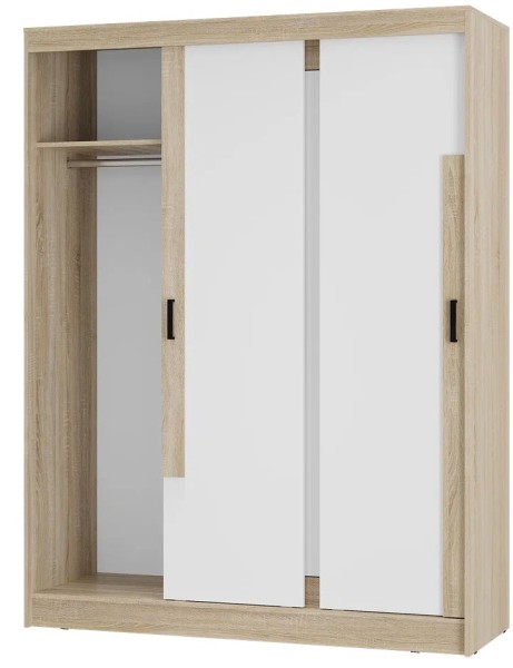 "Смарт" Шкаф-купе ШКК-06 (Дуб сонома/белый)