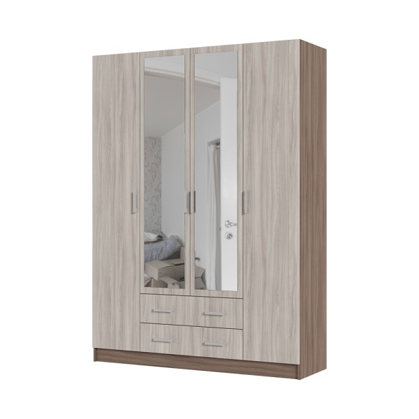Спальня Шкаф 4х створчатый ГАРМОНИЯ ШК 602  М (1,6х2,2х0,5) фасад ШИМО СВЕТЛ/корпус ШИМО ТЕМН