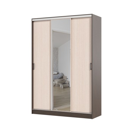 Шкаф купе АЛЬЯНС 1,5 м (1,5х2,2х0,61) БЕЛФОРТ/ВЕНГЕ