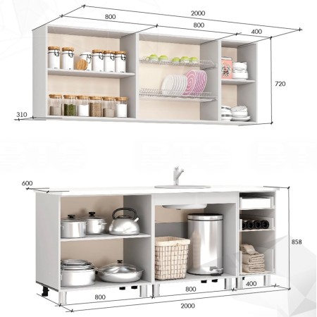 2,00 "Крафт" дуб золотой крафт  со столешн 2,0 Черный Янтарь