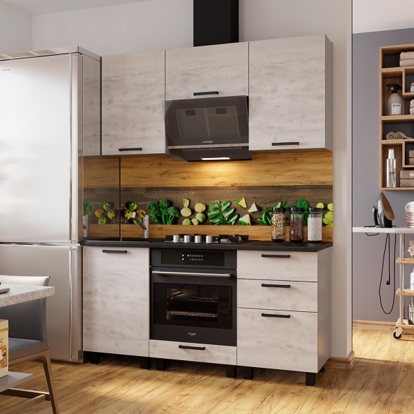 1,60 "Сканди" Кухня №3 БЕЗ СТОЛЕШНИЦ СНЯТО