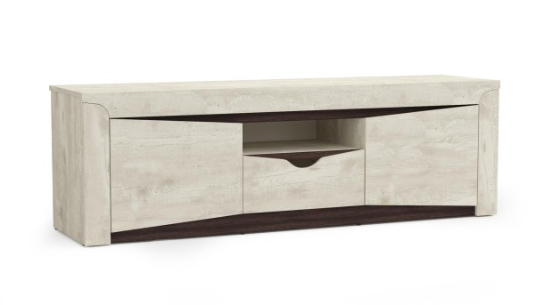 33,17 "Лючия" Тумба для ТВ (бетон пайн белый/венге/белый)