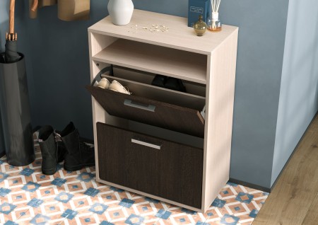 ДЕЛИ обувница №1 (0,6х0,85х0,32) ВЕНГЕ/БЕЛФОРТ СНЯТО