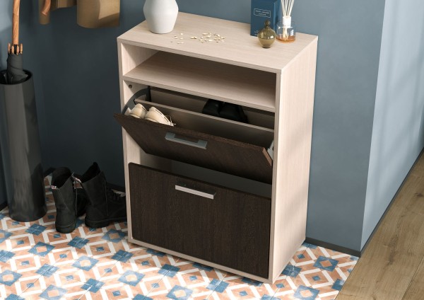 ДЕЛИ обувница №1 (0,6х0,85х0,32) ВЕНГЕ/БЕЛФОРТ СНЯТО