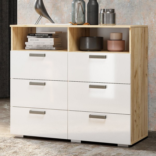 "Азаро" Комод "BTS"  Крафт/белый глянец  