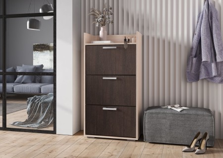 ДЕЛИ обувница №2 (0,6х1,16х0,32) ВЕНГЕ/БЕЛФОРТ СНЯТО