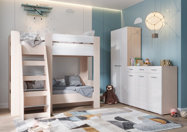 Спальня СИМБА комод 3 ящика (1,2х1,0х0,446) фасад МДФ БЕЛЫЙ ГЛЯНЕЦ/корпус БЕЛФОРТ