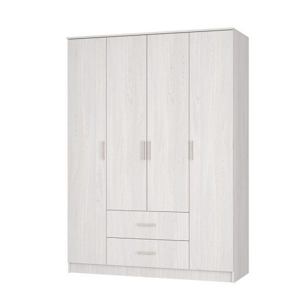 "Титан" шкаф 4-х створчатый Ясень белый