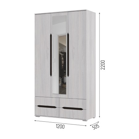 Спальня ВАЛЕНСИЯ ШК 013 шкаф 3х створчатый с ящиками (1,2х2,2х0,5) АНКОР