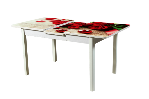 "ЛЮКС 1,52" МАТОВАЯ Стол раздв. (1,2*1,52*0,8) ХРОМ D50 (Сонома) Круглая 