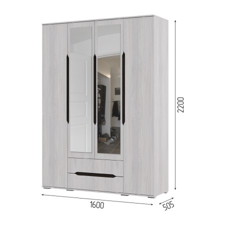 Спальня ВАЛЕНСИЯ ШК 014 шкаф 4х створчатый с ящиками (1,6х2,2х0,5) АНКОР