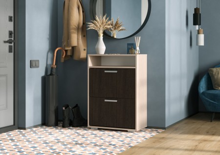 ДЕЛИ обувница №1 (0,6х0,85х0,32) ВЕНГЕ/БЕЛФОРТ СНЯТО