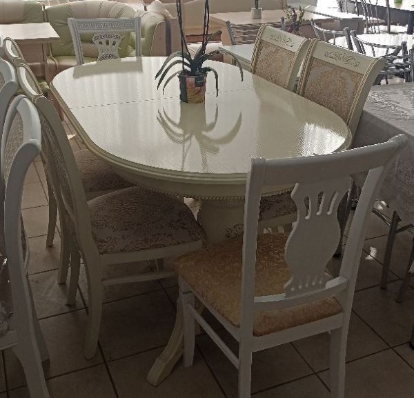 Стол на двух лапах-Шпон 1,6*2,0  (слон. кость)